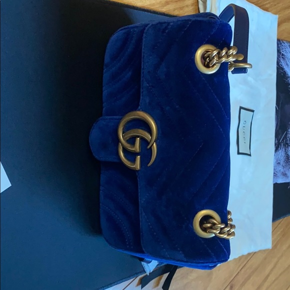 Gucci Marmont Mini GG Cobalt Blue - Picture 8 of 10